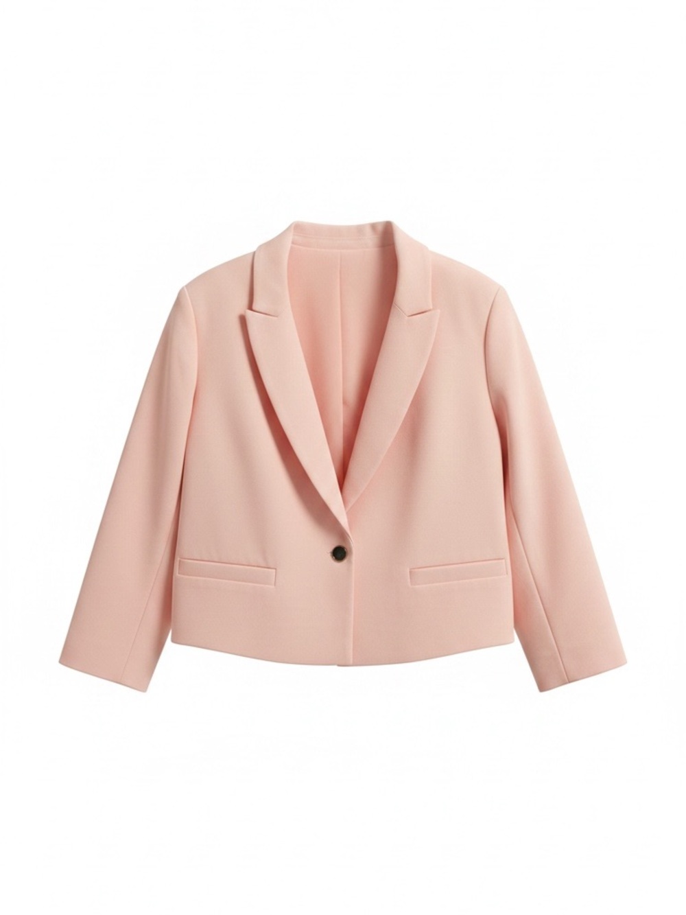 Express Light Pink Fully Lined Single-Button Cropped Blazer